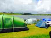 Overlooking the lake from the terraced pitches