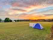 The pitch field at sunset