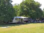Enjoying the campsite shade