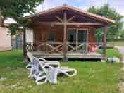 Covered balcony and garden area
