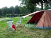 Non-electric grass tent pitch, bring the awning free of charge