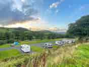 Electric hardstandings and electric grass pitches with non electric grass pitches through gate
