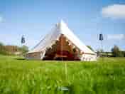 View of the interior of a bell tent
