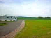 Looking down the site, across the fields