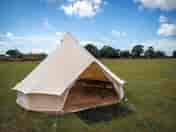 Outside of the bell tent