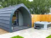 Hot tub outside the pod