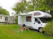 Hardstanding pitches with space for an awning