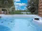 View across the lake from the private hot tub