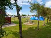 Picnic bench by the pitches