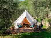 Bell tent with decking