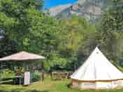 Tipi with gazebo and summer kitchen