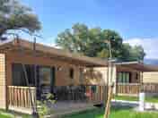 Three-bed lodge with covered decking