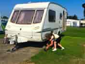 Helping grandad with pitching our caravan up 🙂