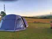 Tent overlooking view of mountains
