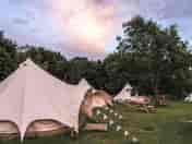 View of the glamping field
