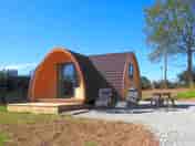 Seating outside the pod