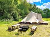 Little Bridge Camp with firepit and alfresco seating