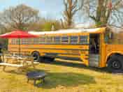 Texas American School Glamping Bus sleeps six