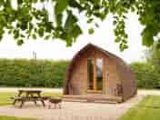 Pods surrounded by greenery