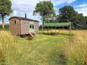 The outside of the shepherds hut