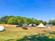 Camping field in summer