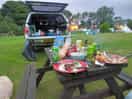 Picnic tables there to use thankfully for us!