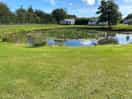 View from our caravan of the ornamental lake.