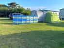 The croft pitch, lovely level pitch next to toilet block with electric hook up