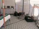 Inside the bell tent