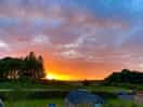 Sunset from our bell tent.
