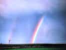 Beautiful rainbows seen from the field