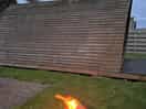 Camp fire at night