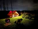 At night