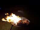Bbq pit in the evening