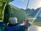 Morning sun on site