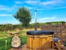 Wood stove hot tub