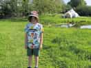 Bell tent set away from the caravans near a lovely pond