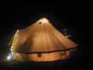 Bell tent at night