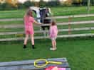Kids loved feeding grass to the horses
