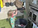 Great recycling, washing up station and “cafe”