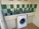 Washing machine and pot washing sinks.