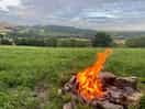 Campfire with a stunning backdrop