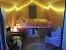 Night time with the fairy light lit
