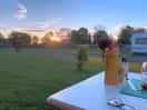 Watching the sun set.