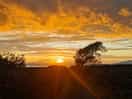 Sunset view on the drive up the narrow lane
