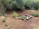 Campfire area well sited in a depression