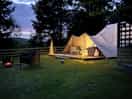 Bell tent at night
