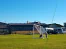 Lovely blue sky while boys played football