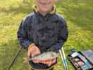 Small child caught first fish