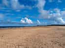 Quiet beach, views of lindisfarne and bamburgh castle